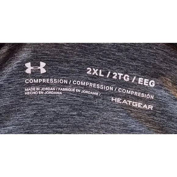 Under Armour Men's Grey Short Sleeve Athletic T-Shirt Size 2XL - Picture 7 of 7